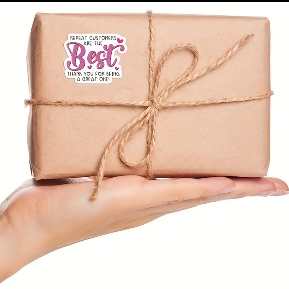 500 Customer Appreciation Sticker Roll NEW repeat customers are the best - Picture 3 of 5